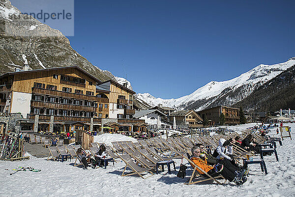 Hotels  Bars und Restaurants  Val D'Isere  Savoie  Französische Alpen  Frankreich  Europa