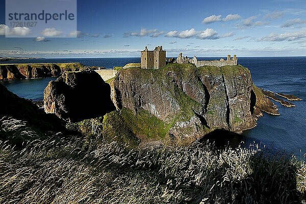 Meer  Dunnotor Castle  Burgruine  Landzunge  felsig  Klippen  Meeresplateau  Stonehaven  Aberdeenshire  Hochland  Highlands  Schottland  Großbritannien  Europa