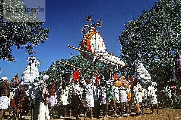 Pooram-Fest in Chinakathoor  Palakkad  Kerala  Indien  Asien