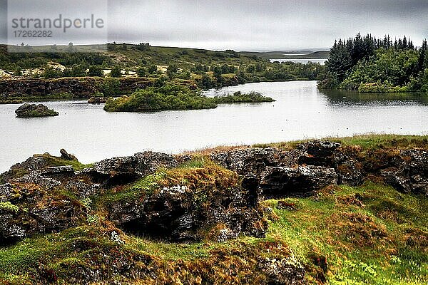 Lavaformationen  Mývatn  Island  Europa