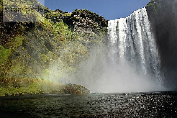 Wasserfall  Skogafoss  Südisland  Island  Europa