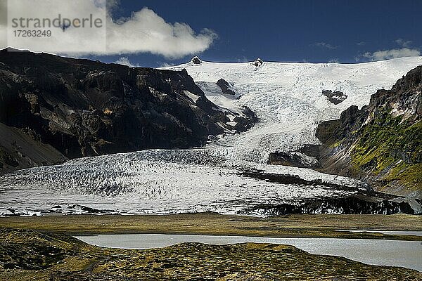 Gletscherzunge  Gletscher  Gletschersee  Vatnajökull  Südküste  Island  Europa
