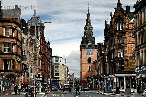 Einkaufsstraße  City  Glasgow  Schottland  Großbritannien  Europa
