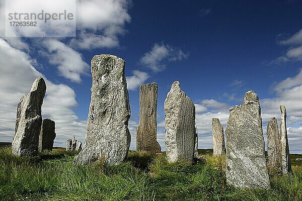 Steinkreis von Callanish  Stones of Callanish  Megalithkultur  Jungsteinzeit  Kultstätte  Callanish  Breasclete  Isle of Lewis  Äußere Hebriden  Western Isles  Hebriden  Schottland  Großbritannien  Europa