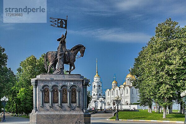 Mariä-Himmelfahrt-Kathedrale  Uspenski-Kathedrale  Denkmal der russischen Architektur des XII. Jahrhunderts  Wladimir  Russland  Europa
