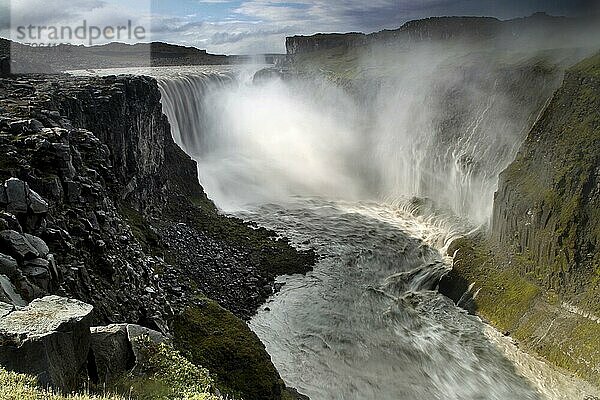 Wasserfall  Gischt  Abbruchkante  Dettifoss  Nordisland  Hochland  Island  Europa