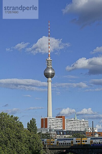 Spree  Berliner Fernsehturm  Unter den Linden  Berlin  Deutschland  Europa