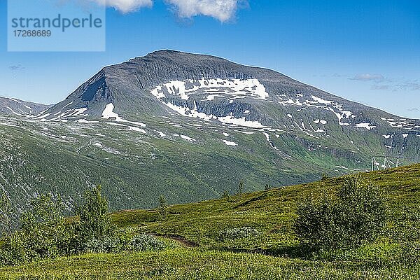 Gebirgskette um Fjellstua  Tromso  Norwegen  Europa