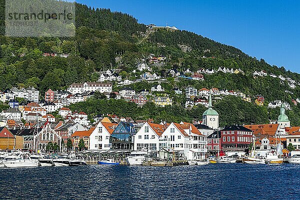Bryggen  Reihe von hnaseatischen Gebäuden  Unesco-Weltkulturerbe  Bergen  Norwegen  Europa