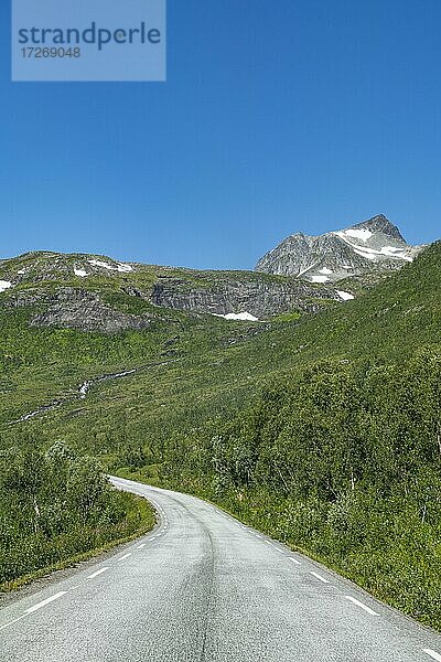 Straße durch Senja  Senja Panoramastraße  Norwegen  Europa