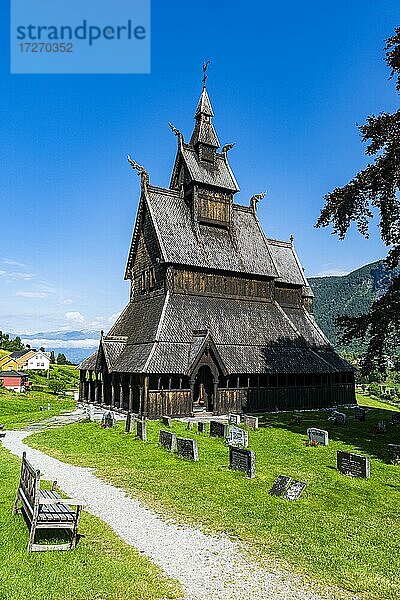 Hopperstad Stabkirche  Vikoyri  Norwegen  Europa