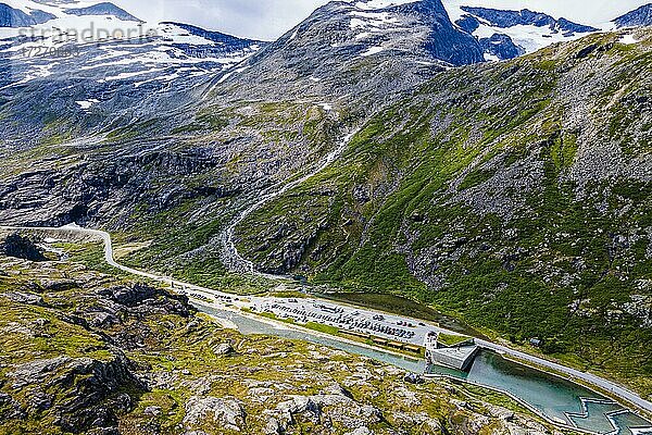 Trollstigen Bergstraße aus der Luft  Norwegen  Europa