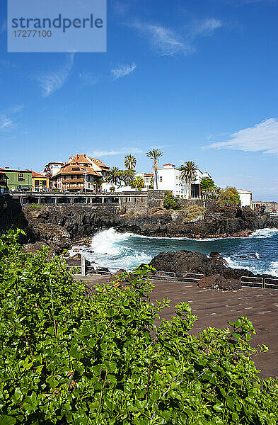 Spanien  Provinz Santa Cruz de Tenerife  Puerto de la Cruz  Promenade der Küstenstadt im Sommer