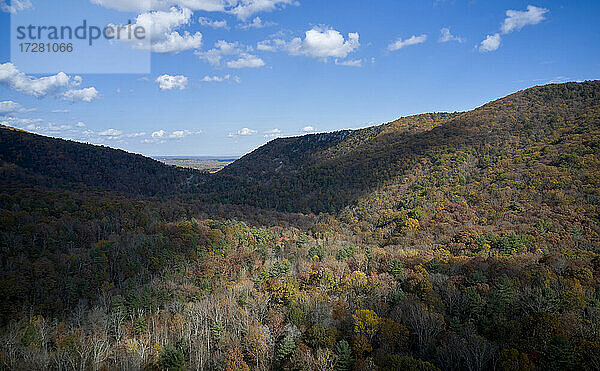 Luftaufnahme der George Washington und Jefferson National Forests im Herbst