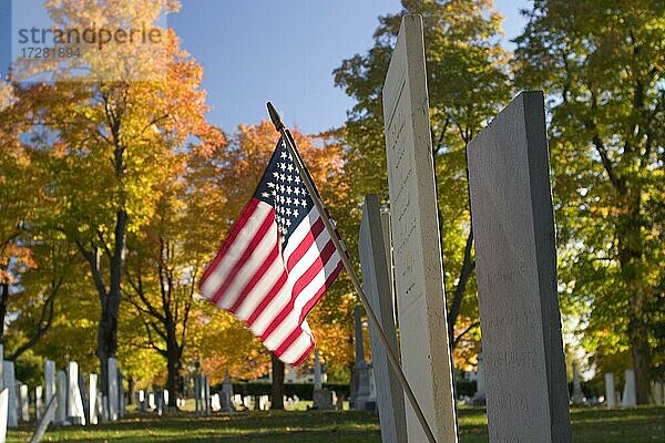 Friedhof  im Herbst  in South Hero  Vermont  USA  Nordamerika