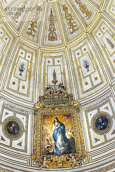 Gemälde Unbefleckte Empfängnis  Sala Capitular  Innenraum der Kathedrale von Sevilla  Catedral de Santa Maria de la Sede  Sevilla  Andalusien  Spanien  Europa