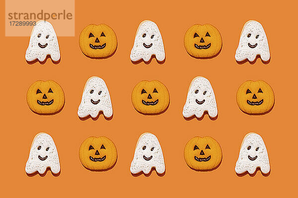 Muster für Kekse mit Halloween-Motiven