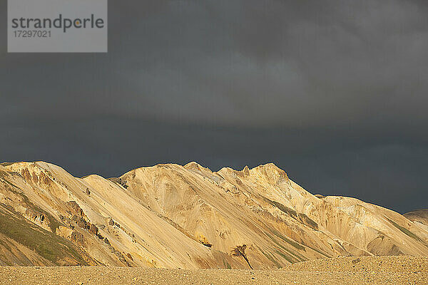 Die bunten Berge von Landmannalaugar im Abendlicht