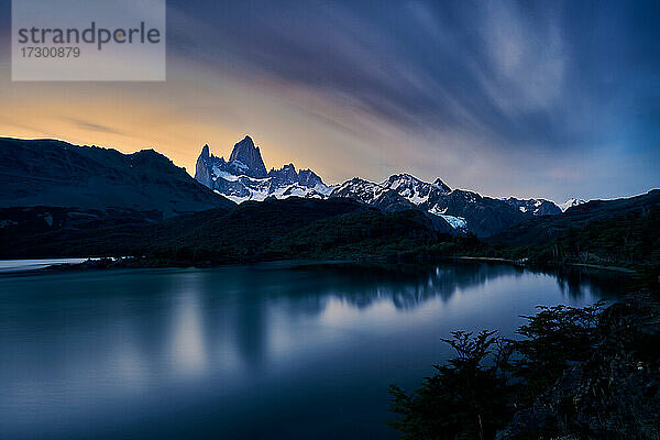 Sonnenuntergang auf dem Berg Fitz Roy in Patagonien Argentinien