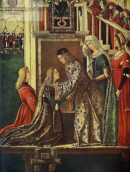 Abschied der Ursula und des Prinzen Hereo von König Maurus  Gemälde von Vittore Carpaccio  1495