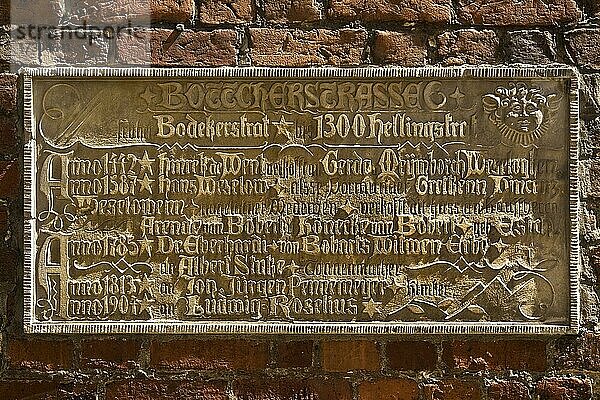 Schild in der Böttcherstraße  Altstadt  Bremen  Deutschland  Europa