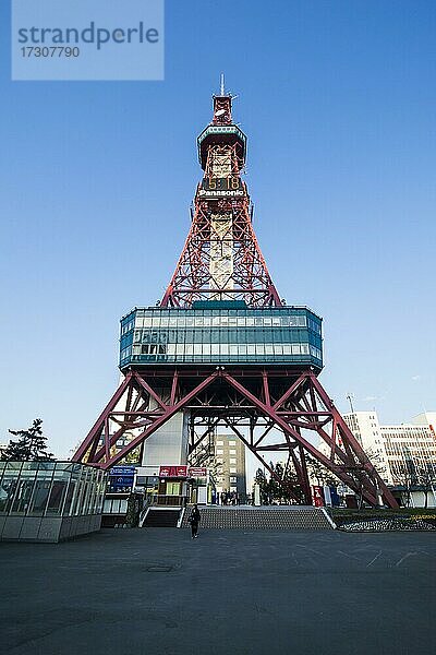 Fernsehturm in der Innenstadt von Sapporo  Odori Park  Hokkaido  Japan  Asien