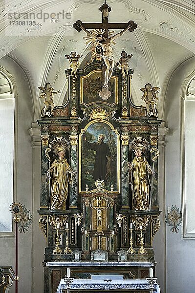 Hauptaltar  Kirche St. A?gidius  Altenmarkt a.d. Alz  Oberbayern  Bayern  Deutschland  Europa