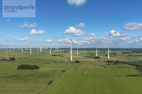 Luftaufnahme mit Windpark  Arle  Niedersachsen  Deutschland  Europa