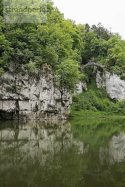 Teufelsbrücke am Amalienfelsen  Inzigkofen  bei Sigmaringen  Naturpark Obere Donau  Oberes Donautal  Donau  Schwäbische Alb  Baden-Württemberg  Deutschland  Europa