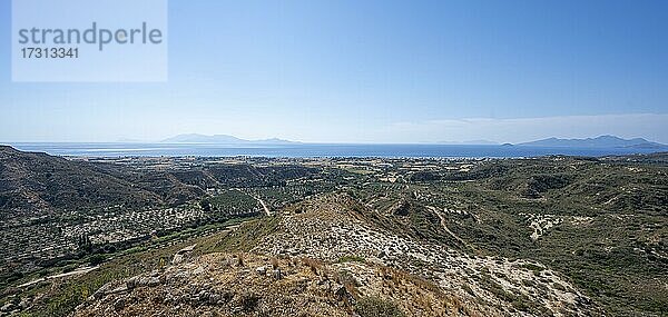 Blick auf die Küste von der Festung Antimachia  Kos  Dodekanes  Griechenland  Europa