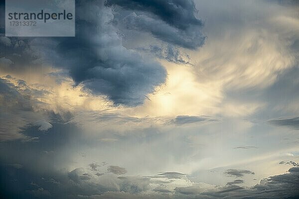 Wolkenformation (Cumulus) vor Sonnenuntergang  Baden-Württemberg  Deutschland  Europa