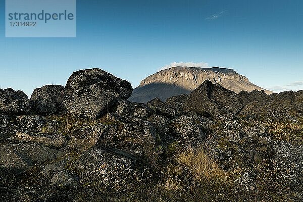 Tafelvulkan Herðubreið oder Herdubreid  isländisches Hochland  Island  Europa