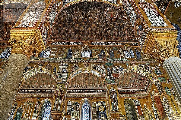 Capella Palatina  Detailaufnahme  Palazzo dei Normannni auch Palazzo Reale  Palermo  Sizilien  Italien  Europa