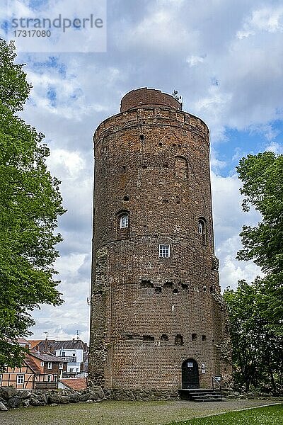 Amtsturm  ehemaliger Wehrturm des Schlosses im Amtsgarten Lüchow  Wendland  Niedersachsen  Deutschland  Europa