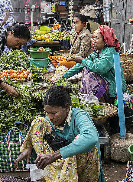 Markt für frische Lebensmittel in Yangon  Myanmar
