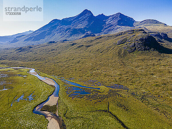 UK  Schottland  Luftaufnahme der Black Cuillin Bergkette