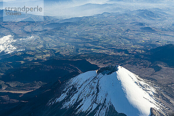 Luftaufnahme des Vulkans Popocatepetl