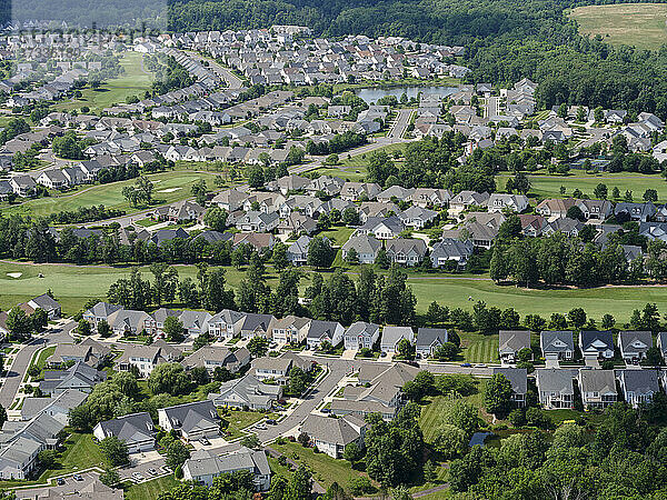 USA  Virginia  Manassas  Luftaufnahme von Vorstadthäusern