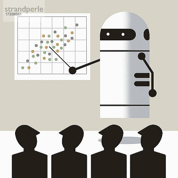 Roboter bei einer Präsentation für Geschäftsleute