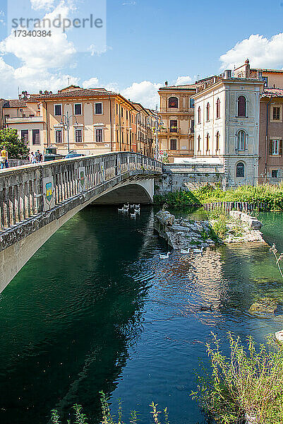 Europa  Italien  Latium  Rieti  Fluss Velino  Römische Brücke