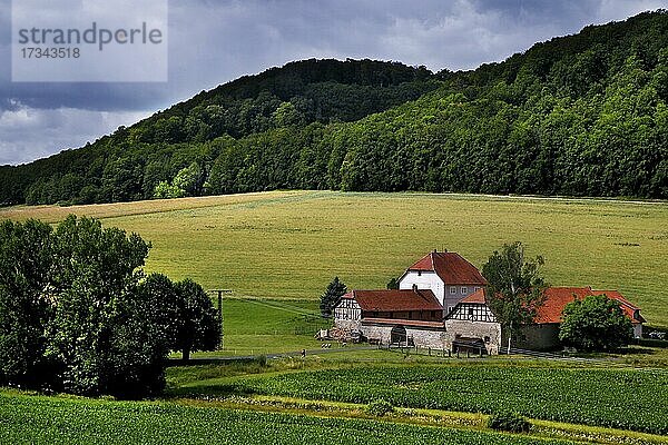 Hof im Werratal  Werrabergland  Naturpark Eichsfeld-Hainich-Werratal  Grünes Band  Grenzweg  innerdeutsche Grenze  Treffurt  Wartburgkreis  Thüringen  Deutschland  Europa