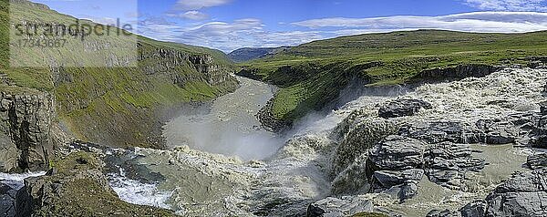 Zusammenfluss der Laugará und der Jökulsa i Fljótsdal  Wasserfallrunde Laugafellhütte  Fljótsdalur  Austurland  Island  Europa