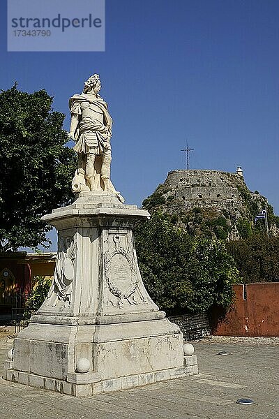 Denkmal Graf von der Schulenburg  Alte Festung  Stadt Korfu oder Kerkyra  Insel Korfu  Ionische Inseln  Mittelmeer  Griechenland  Europa