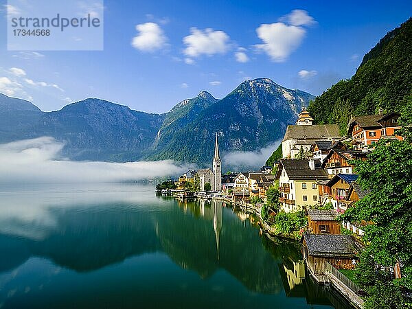 Ortsansicht Hallstatt  Hallstätter See  Salzkammergut  UNESCO-Welterbe Hallstatt-Dachstein Salzkammergut  Oberösterreich  Österreich  Europa