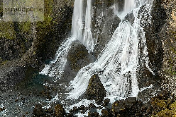 Wasserfall Fagrifoss  Fluss Geirlandsá  Region Lakagigar  Vatnajökull-Nationalpark  Hochland  Island  Europa
