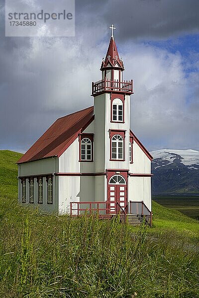 Hlidarendakirkja im HG Myrdalsjökull  Hvolsvöllur  Suðurland  Island  Europa