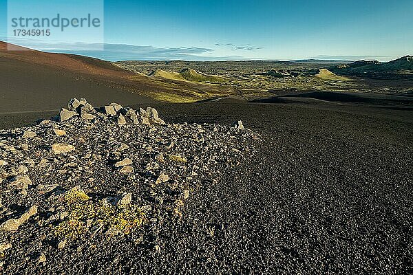 Laki-Krater oder Lakagígar  Kraterreihe  Hochland  Süd-Island  Suðurland  Island  Europa