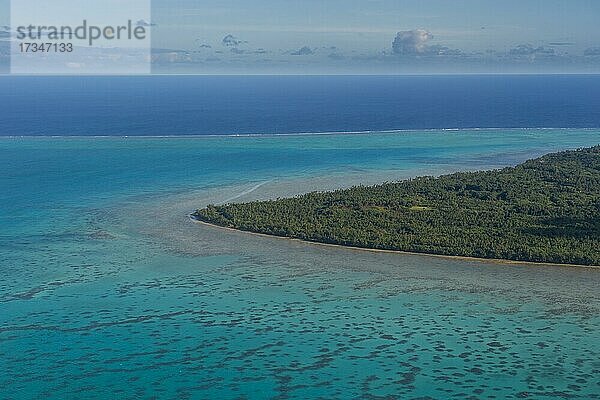 Luftaufnahme der Lagune von Aitutaki  Rarotonga und den Cook-Inseln