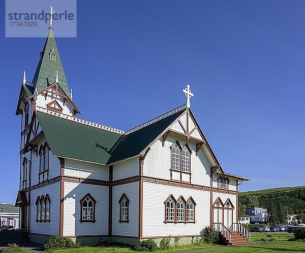 Alte Holzkirche von  Húsavik  Norðurland eystra  Island  Europa