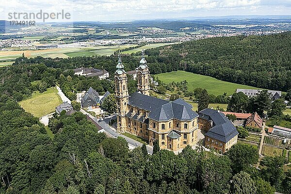 Luftaufnahme  Basilika Vierzehnheiligen  Oberes Maintal  Oberfranken  Franken  Bayern  Deutschland  Europa